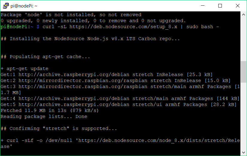 raspberry pi install nodejs